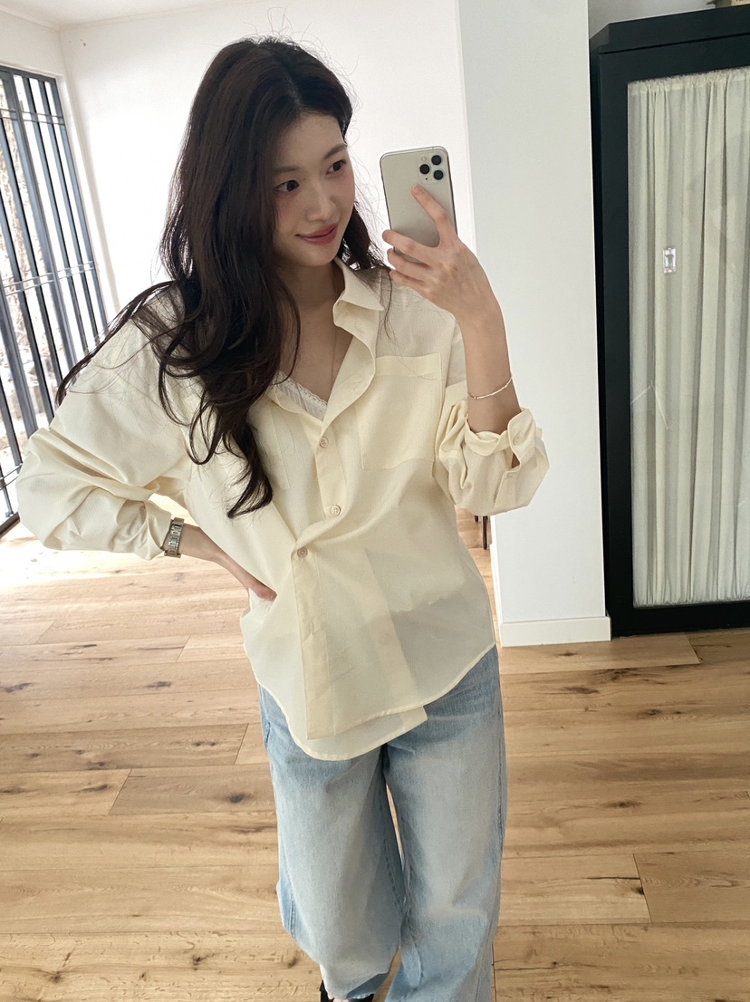 ERUME韓國直郵女士新款26春夏職業熱賣時尚休閑襯衫蕾絲衫ERUME襯衫/蕾絲衫