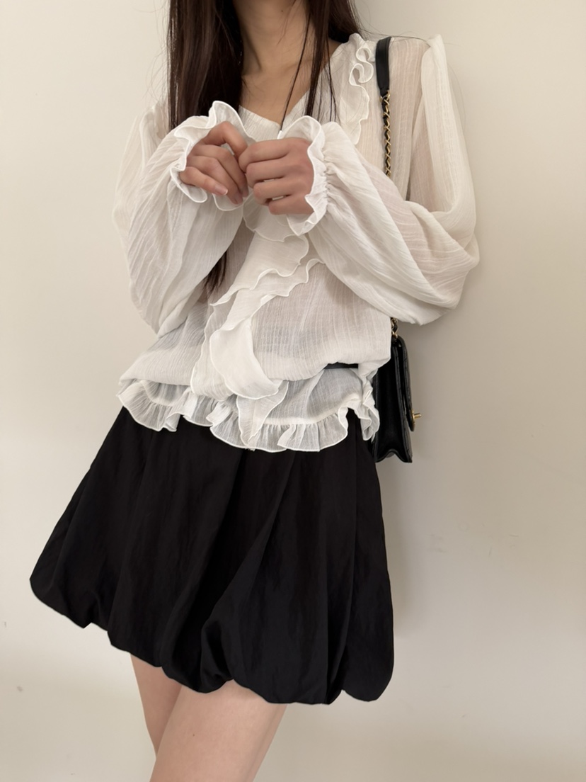 LE AVE韓國東大門代購女士新品休閑推薦時尚職業襯衫蕾絲衫LE AVE襯衫/蕾絲衫