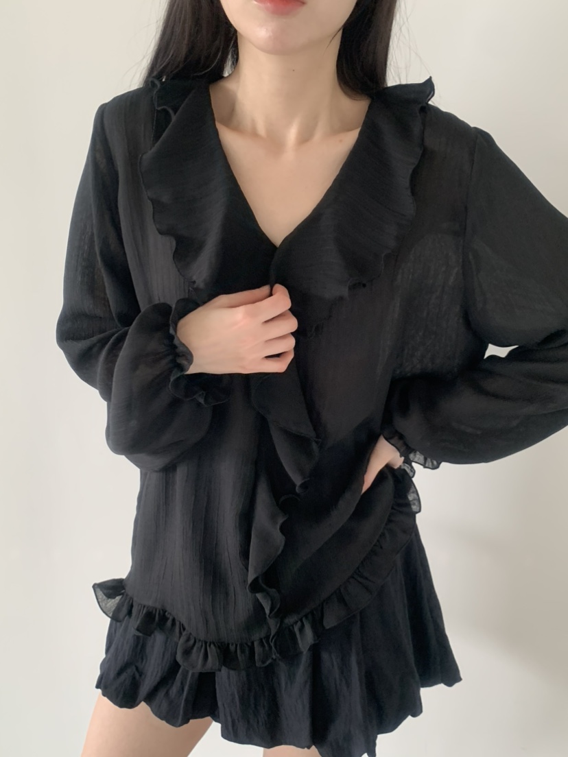 LE AVE韓國東大門代購女士新品休閑推薦時尚職業襯衫蕾絲衫LE AVE襯衫/蕾絲衫