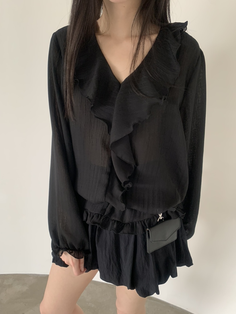 LE AVE韓國東大門代購女士新品休閑推薦時尚職業襯衫蕾絲衫LE AVE襯衫/蕾絲衫