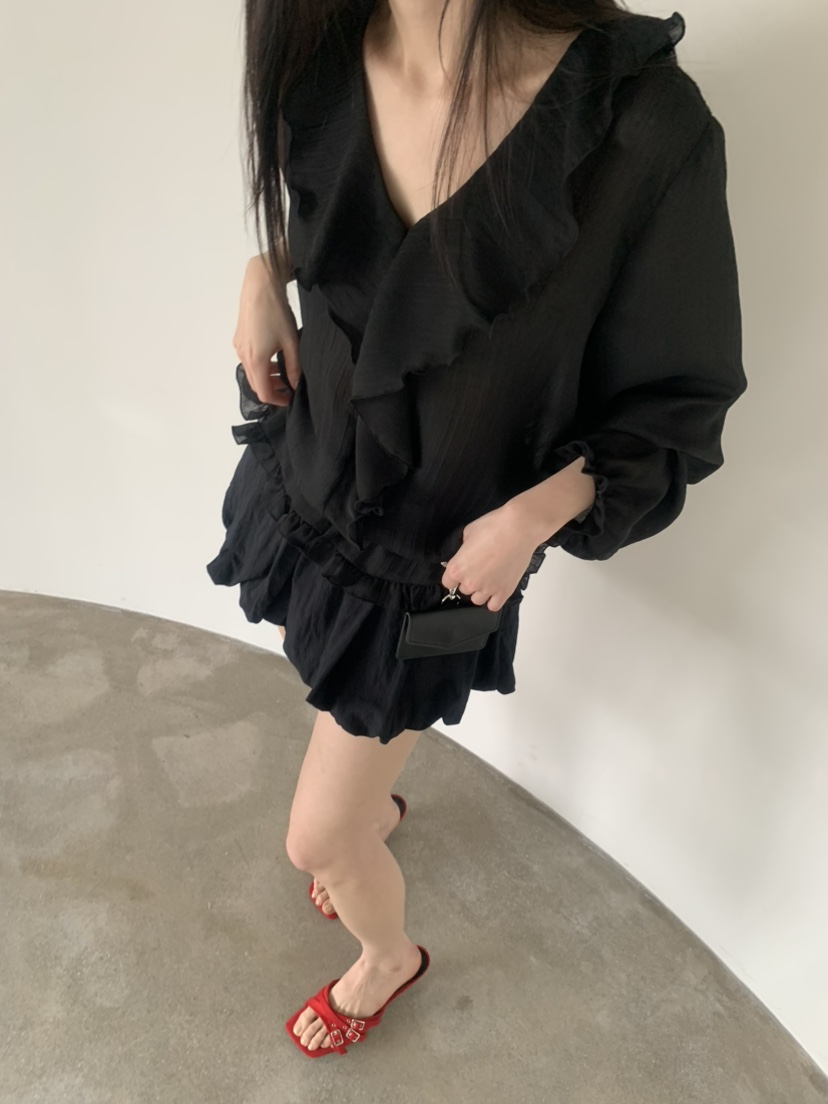 LE AVE韓國東大門代購女士新品休閑推薦時尚職業襯衫蕾絲衫LE AVE襯衫/蕾絲衫