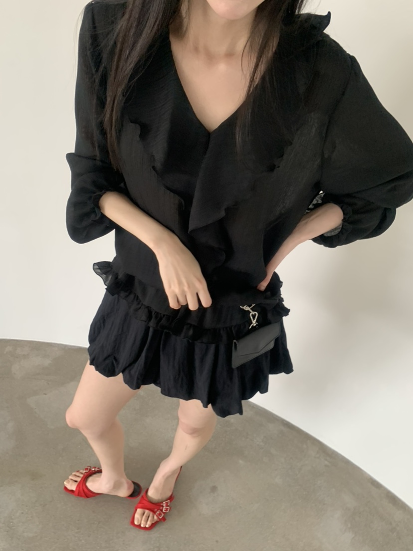 LE AVE韓國東大門代購女士新品休閑推薦時尚職業襯衫蕾絲衫LE AVE襯衫/蕾絲衫