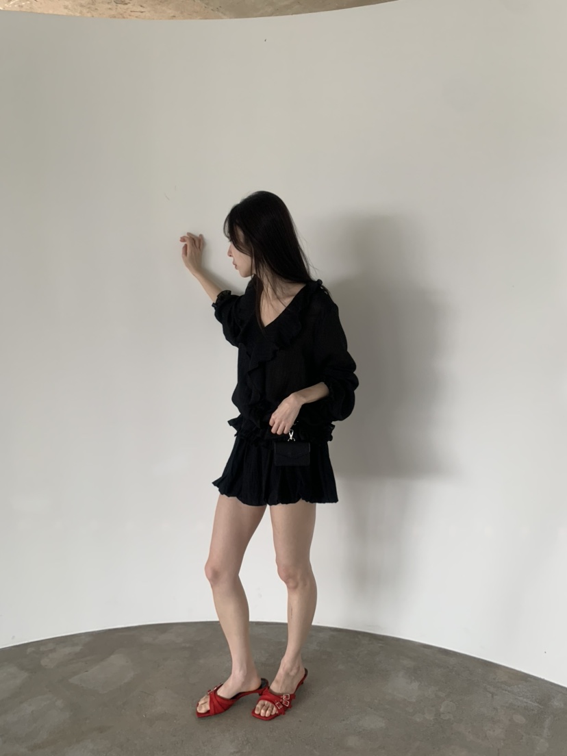 LE AVE韓國東大門代購女士新品休閑推薦時尚職業襯衫蕾絲衫LE AVE襯衫/蕾絲衫