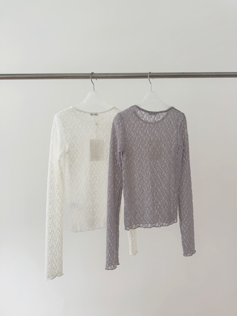 ERUME韓國直郵女士新款休閑時尚26春夏推薦熱賣長袖T恤蕾絲ERUME長袖T恤