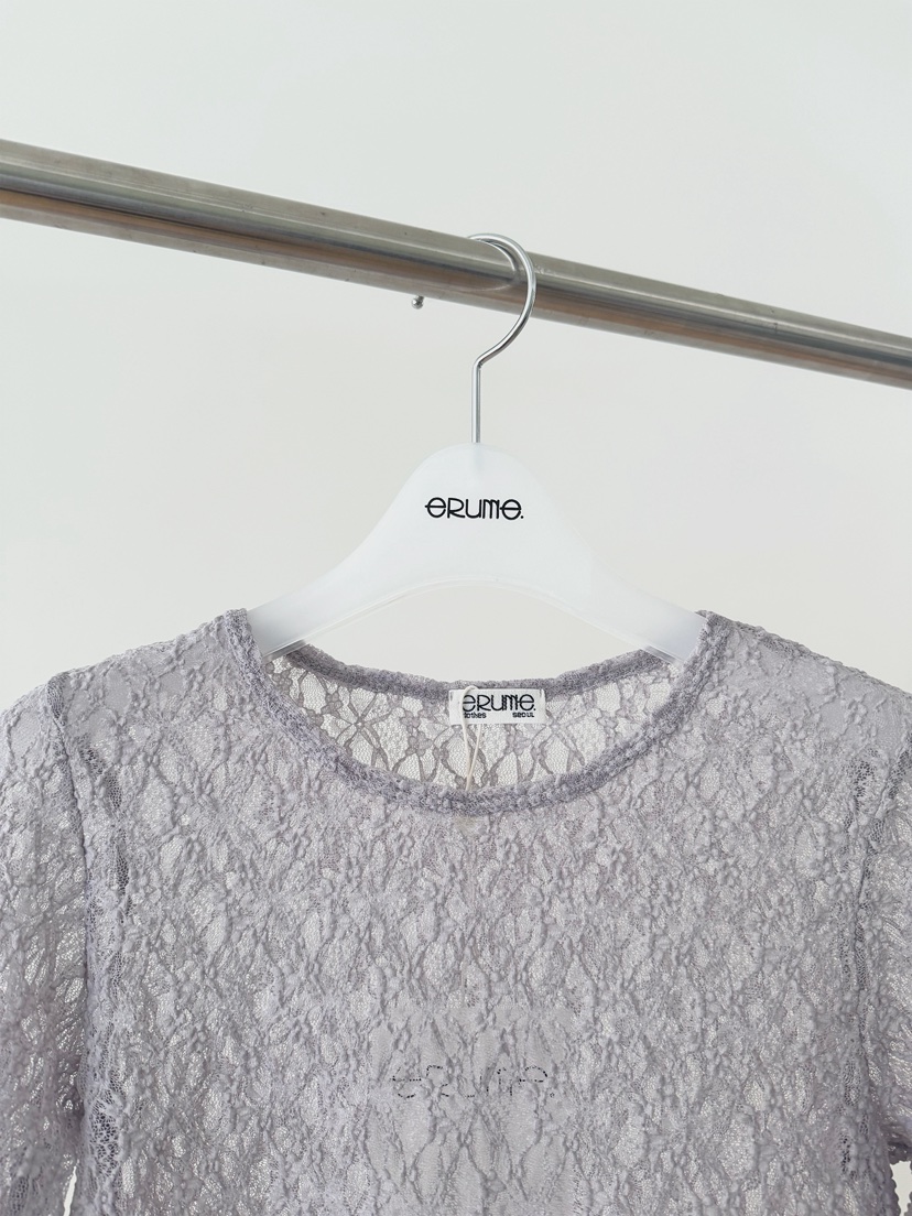 ERUME韓國直郵女士新款休閑時尚26春夏推薦熱賣長袖T恤蕾絲ERUME長袖T恤