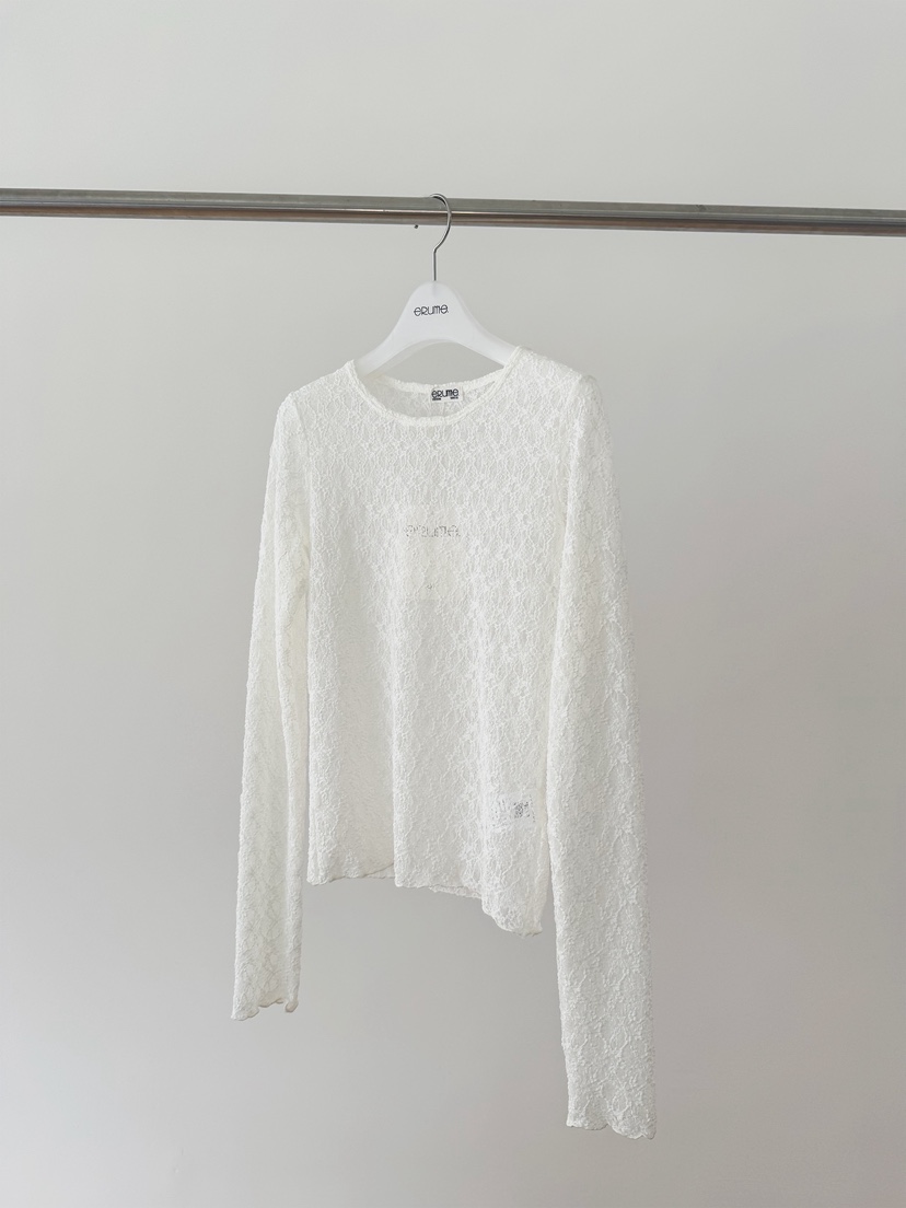 ERUME韓國直郵女士新款休閑時尚26春夏推薦熱賣長袖T恤蕾絲ERUME長袖T恤圖色1