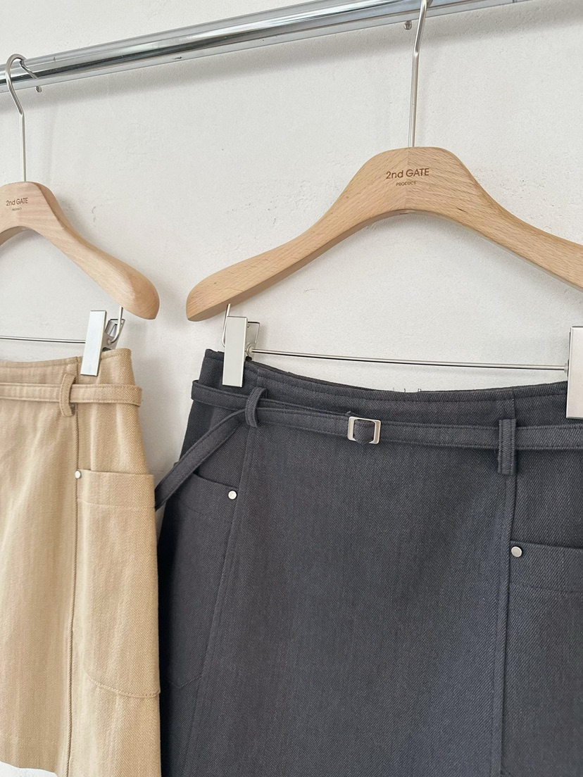 2ND GATE韓國東大門代購女裝新品熱賣人氣短裙含腰繩口袋2ND GATE短裙