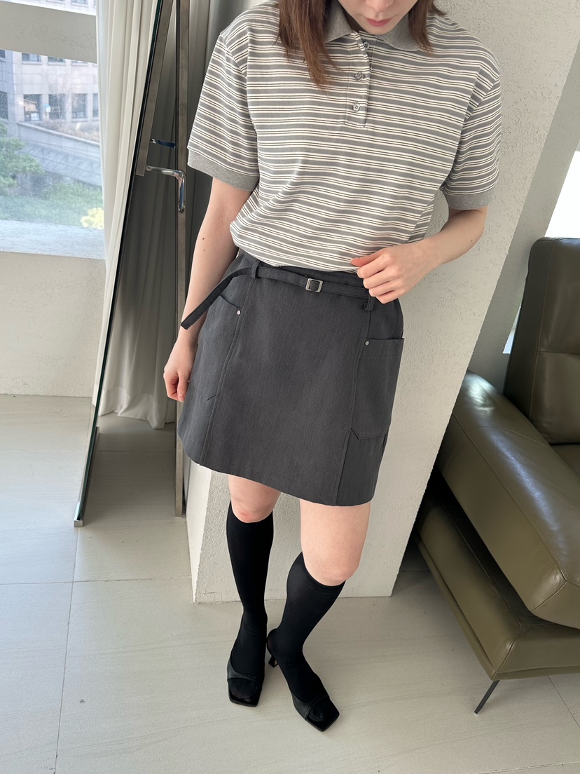 2ND GATE韓國東大門代購女裝新品熱賣人氣短裙含腰繩口袋2ND GATE短裙