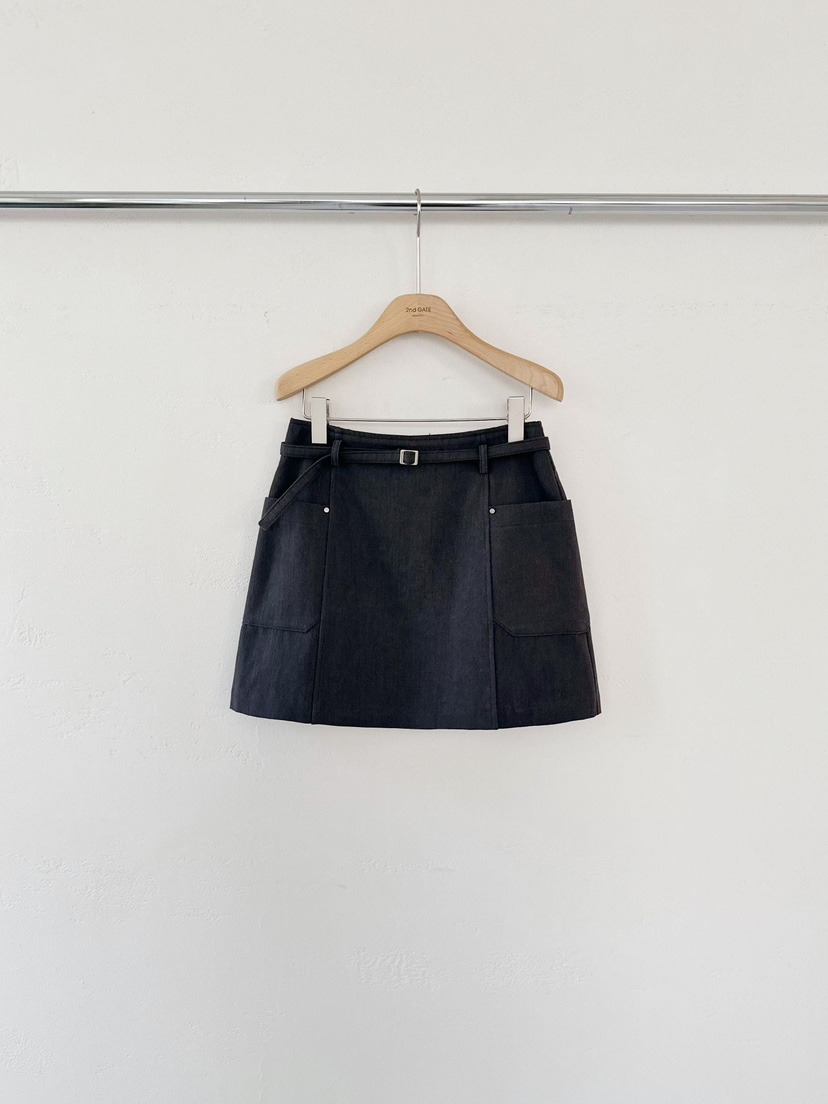 2ND GATE韓國東大門代購女裝新品熱賣人氣短裙含腰繩口袋2ND GATE短裙圖色2