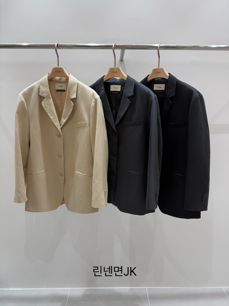 OREE韓國東大門直郵女裝新款職業熱賣推薦休閑夾克亞麻棉OREE夾克