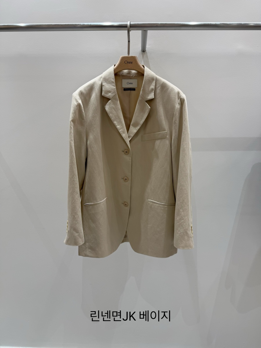 OREE韓國東大門直郵女裝新款職業熱賣推薦休閑夾克亞麻棉OREE夾克圖色1