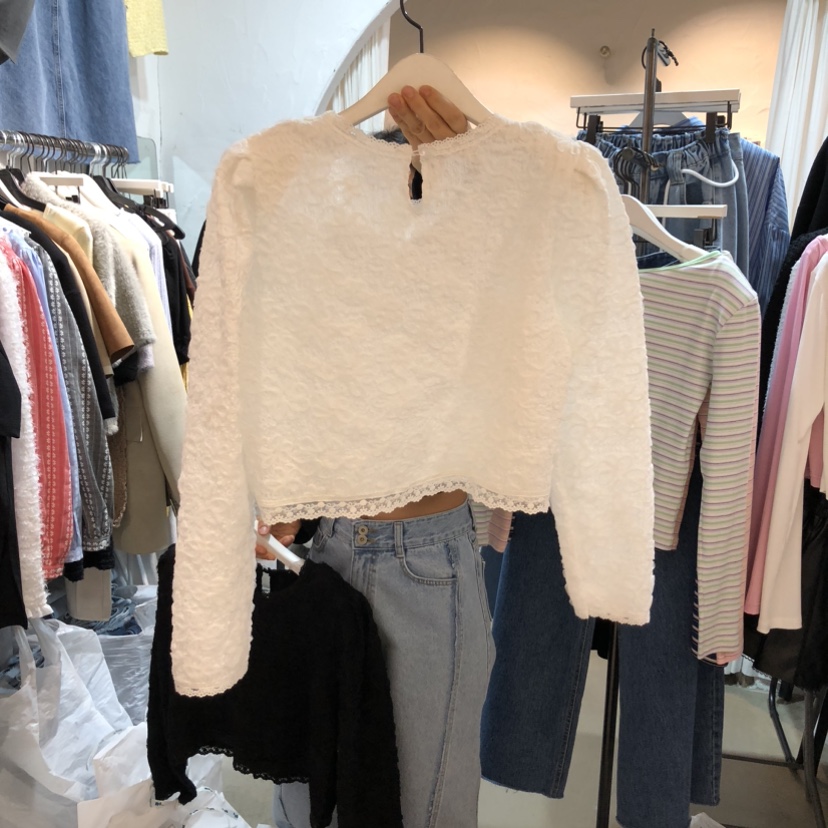 OZ韓國直郵女士新品26春夏人氣推薦熱賣時尚休閑襯衫蕾絲衫OZ.ounce襯衫/蕾絲衫