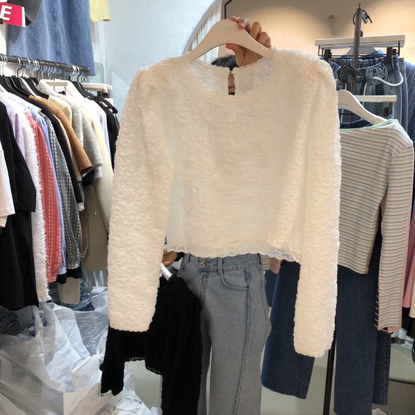 OZ韓國直郵女士新品26春夏人氣推薦熱賣時尚休閑襯衫蕾絲衫OZ.ounce襯衫/蕾絲衫圖色2