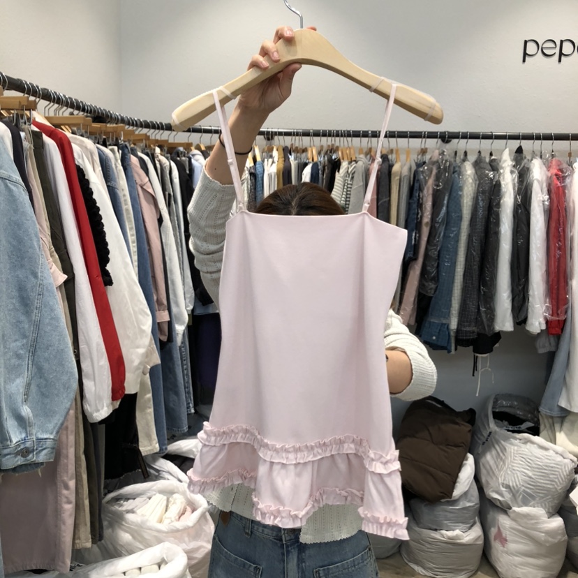 ALMOND PEPE韓國東大門代購女士新品人氣推薦時尚吊帶背心ALMOND PEPE吊帶/背心