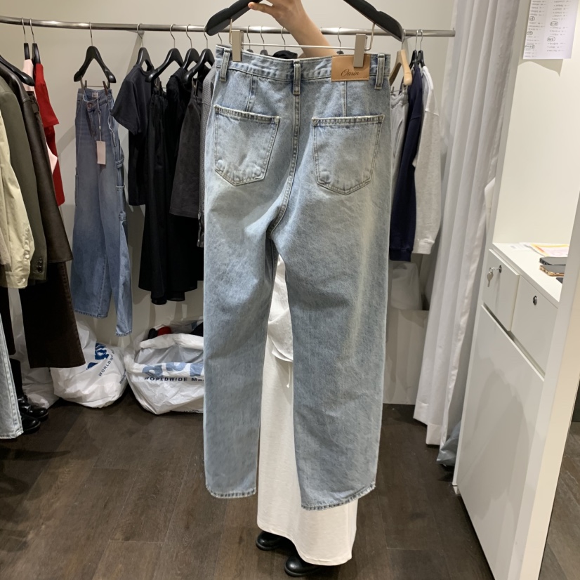 OURIN/THIS IS韓國直郵實拍女裝新品熱賣休閑牛仔褲水洗OURIN/THIS IS牛仔褲