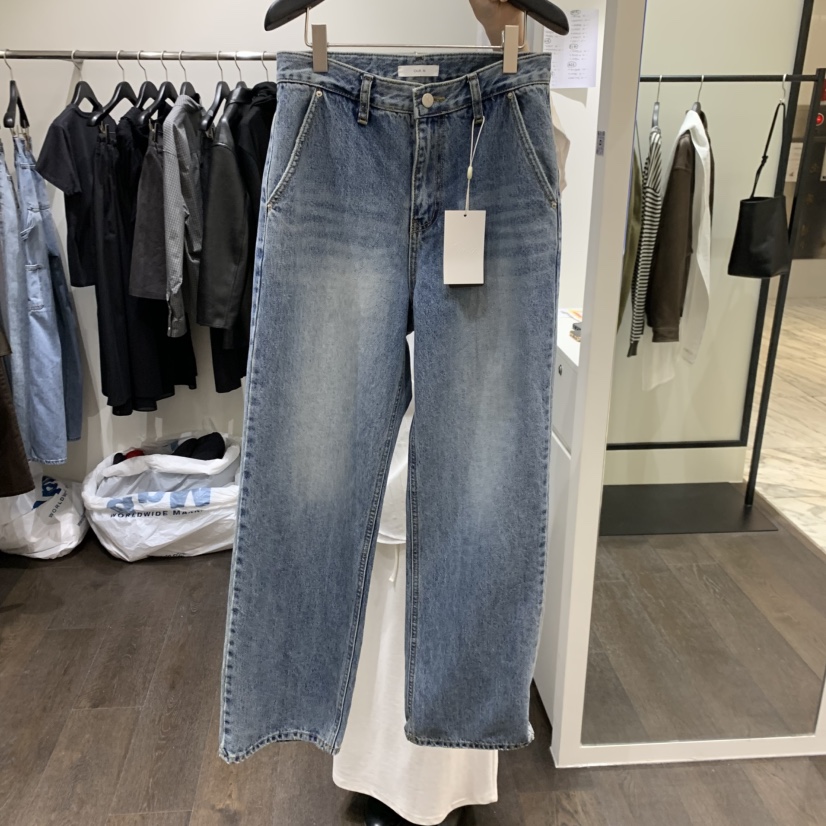 OURIN/THIS IS韓國直郵實拍女裝新品熱賣休閑牛仔褲水洗OURIN/THIS IS牛仔褲圖色2