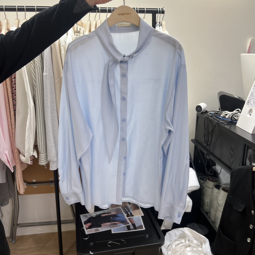 SPAGHETTI韓國東大門代購女裝新款推薦職業熱賣襯衫蕾絲衫spaghetti襯衫/蕾絲衫圖色1