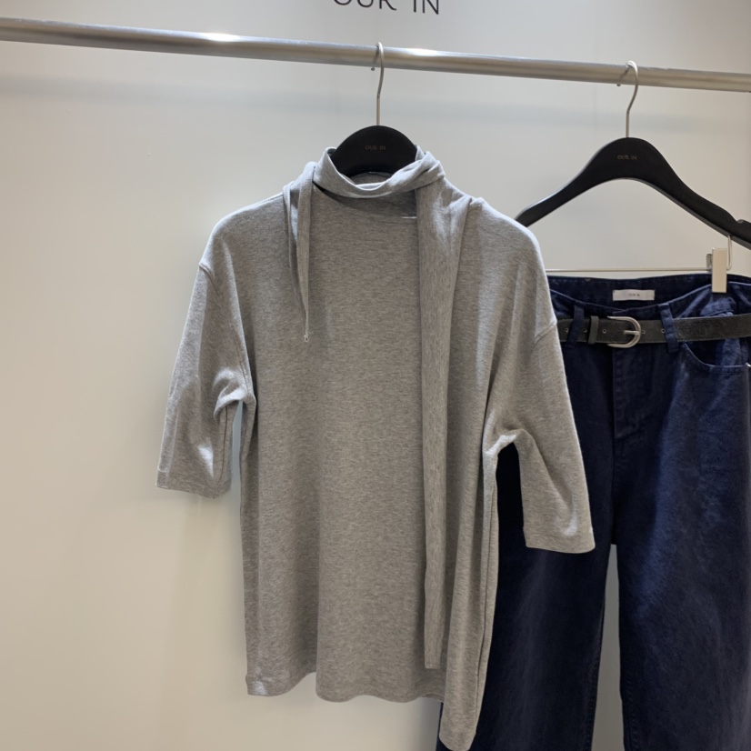 OURIN/THIS IS韓國東大門代購女士新品時尚熱賣T恤含圍巾OURIN/THIS IST恤圖色3