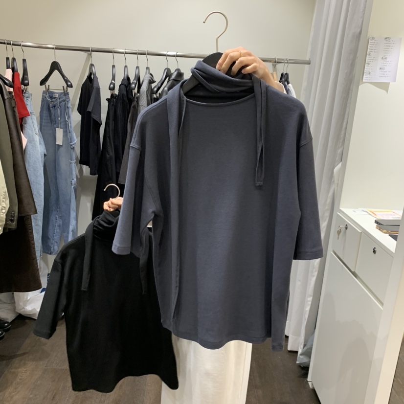 OURIN/THIS IS韓國東大門代購女士新品時尚熱賣T恤含圍巾OURIN/THIS IST恤圖色4