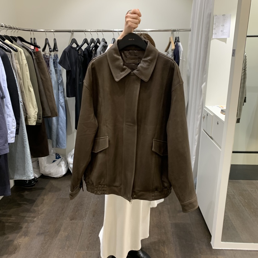 OURIN/THIS IS韓國東大門代購女裝新品26春夏休閑皮衣羊皮OURIN/THIS IS皮衣圖色1