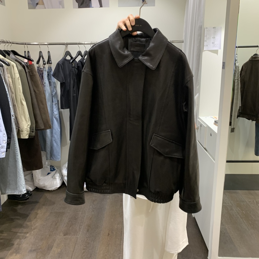 OURIN/THIS IS韓國東大門代購女裝新品26春夏休閑皮衣羊皮OURIN/THIS IS皮衣圖色2