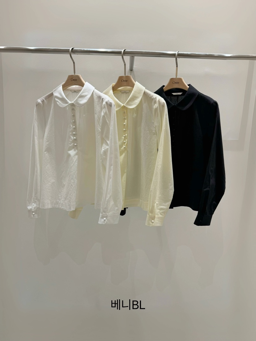 OREE韓國直郵實拍女裝新品熱賣人氣休閑職業26春夏襯衫蕾絲衫OREE襯衫/蕾絲衫