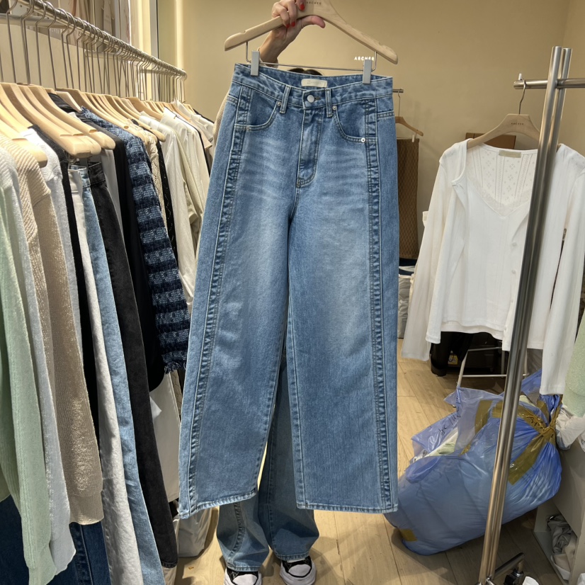 ARCHER韓國東大門代購女士新品職業休閑人氣熱賣26春夏牛仔褲ARCHER牛仔褲圖色1
