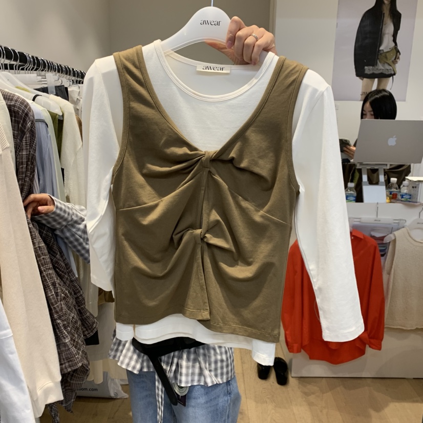 RUMIRU/AWEAR韓國東大門直郵女士新款時尚吊帶背心不含內搭awear/RUMIRU吊帶/背心圖色1