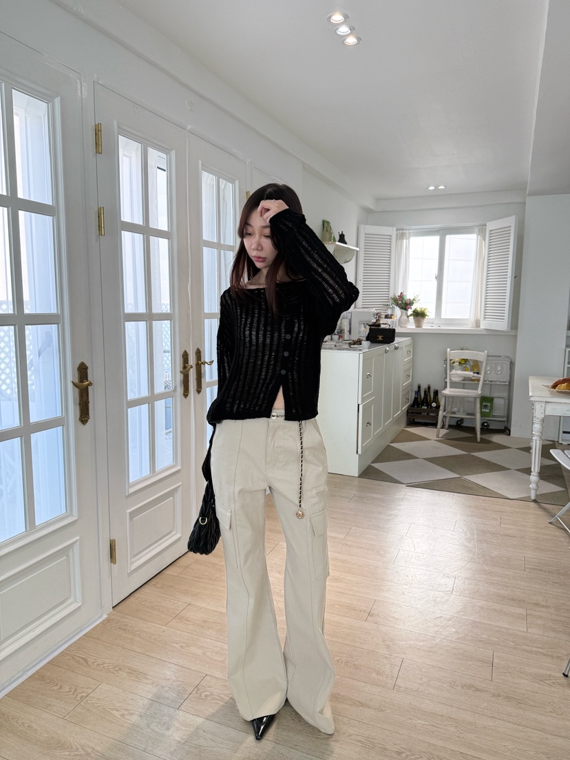 LUMIPLE韓國東大門直郵女士新款推薦熱賣時尚職業針織衫紐扣LUMIPLE針織衫