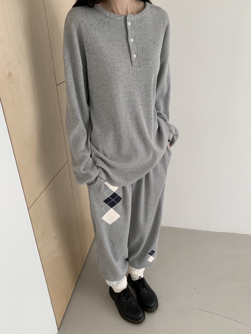 ORDINARYA/ROSEMOSS韓國代購女士新款26春夏休閑褲華夫格ORDINARYA/ROSEMOSS休閑褲