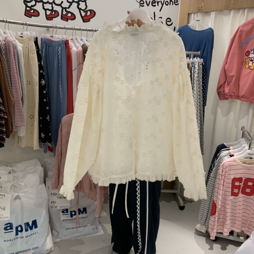 VENTI韓國代購女裝新品時尚職業推薦熱賣襯衫蕾絲衫蕾絲開衫VENTI襯衫/蕾絲衫