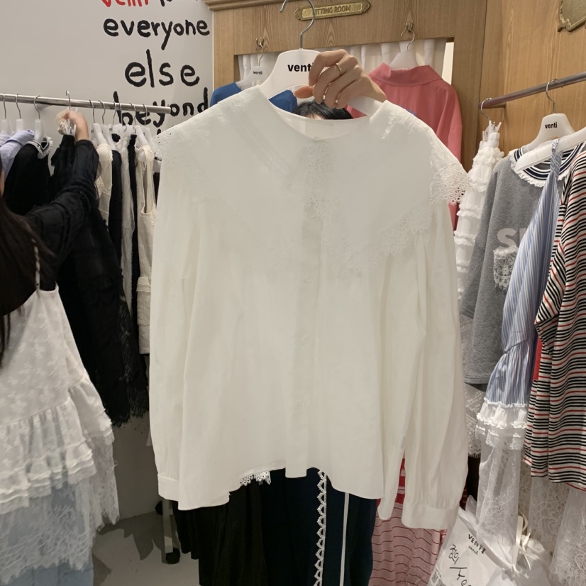 VENTI韓國直郵女裝新款休閑熱賣人氣時尚26春夏襯衫蕾絲衫VENTI襯衫/蕾絲衫圖色1