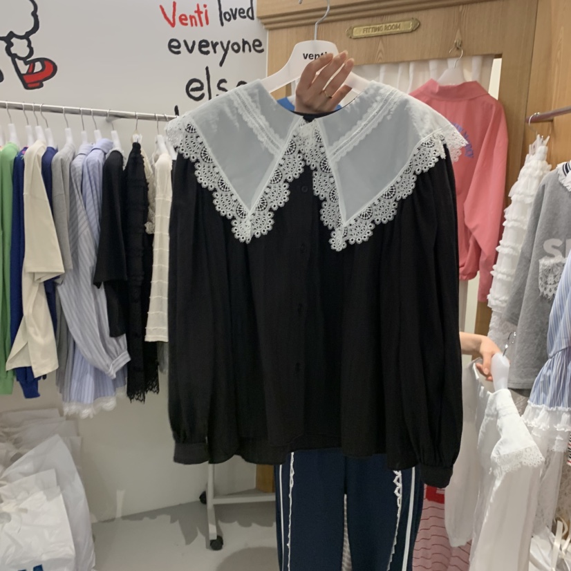 VENTI韓國直郵女裝新款休閑熱賣人氣時尚26春夏襯衫蕾絲衫VENTI襯衫/蕾絲衫圖色2