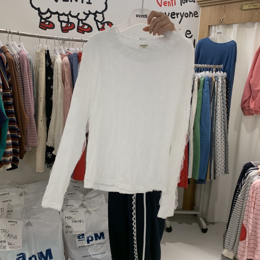 VENTI韓國代購女士新品職業26春夏人氣時尚推薦休閑長袖T恤VENTI長袖T恤圖色2