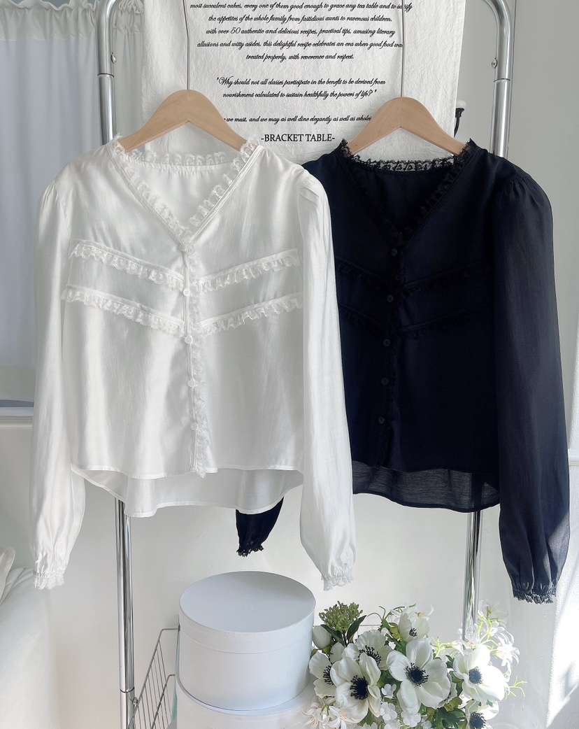 MINIQUEENS韓國代購女士新品熱賣推薦時尚26春夏襯衫蕾絲衫MINIQUEENS襯衫/蕾絲衫