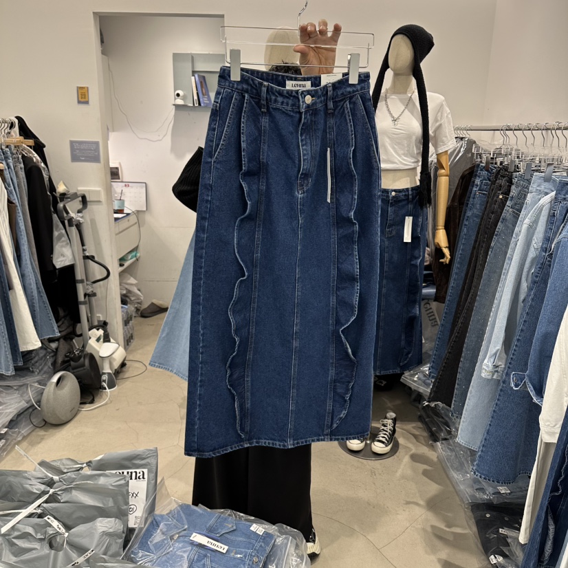 LEHNA韓國代購女士新品時尚熱賣人氣推薦休閑職業26春夏長裙LEHNA長裙圖色2