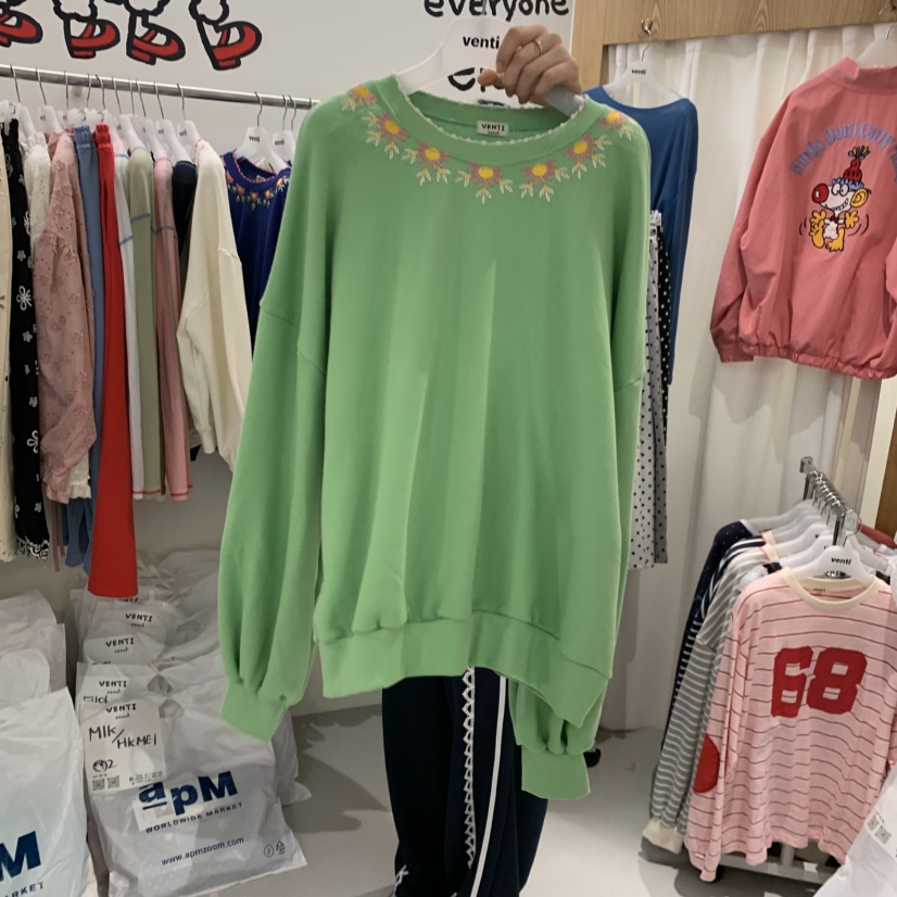 VENTI韓國代購女士新品人氣時尚熱賣推薦26春夏休閑衛衣刺繡VENTI衛衣圖色2