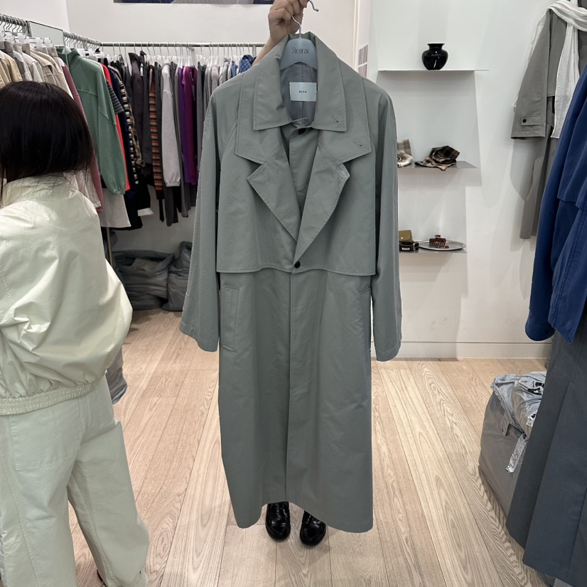 REIRAI韓國東大門代購女士新品職業人氣時尚長款風衣含腰帶Reirai長款風衣圖色2