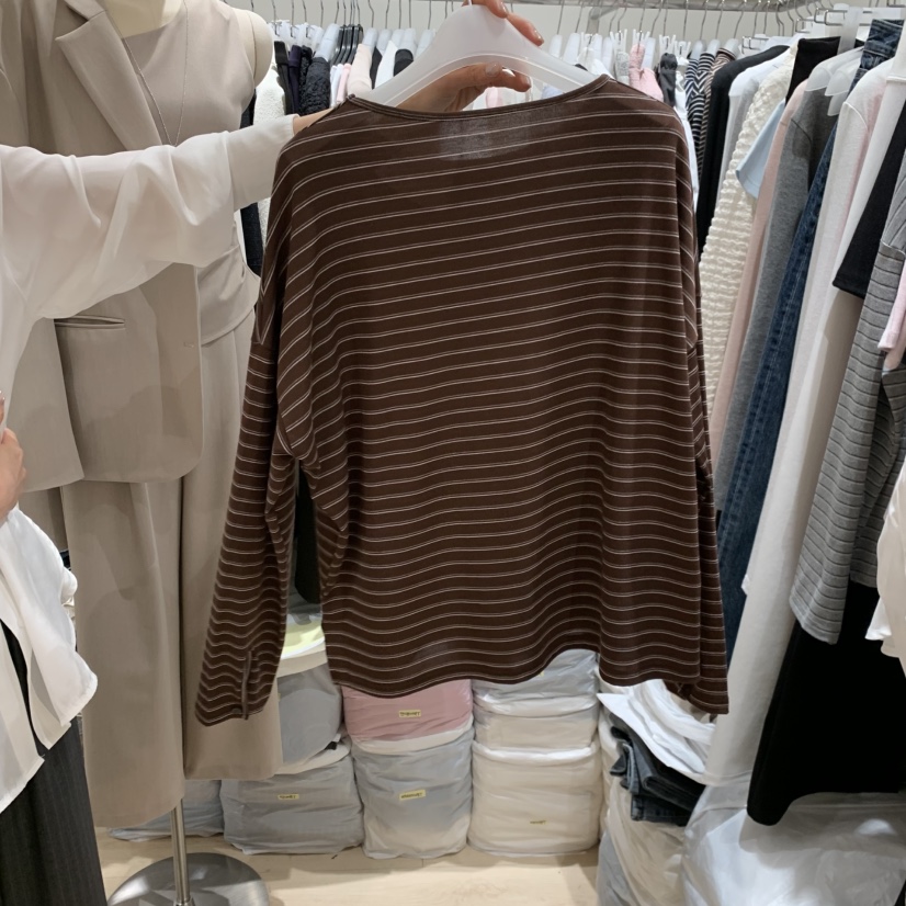 LOVE SOME韓國直郵實拍女士新款人氣推薦熱賣長袖T恤紐扣LOVE SOME長袖T恤