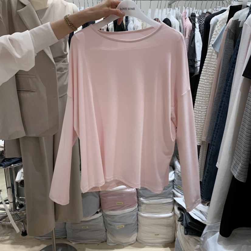 LOVE SOME韓國直郵實拍女士新款人氣推薦熱賣長袖T恤紐扣LOVE SOME長袖T恤圖色4