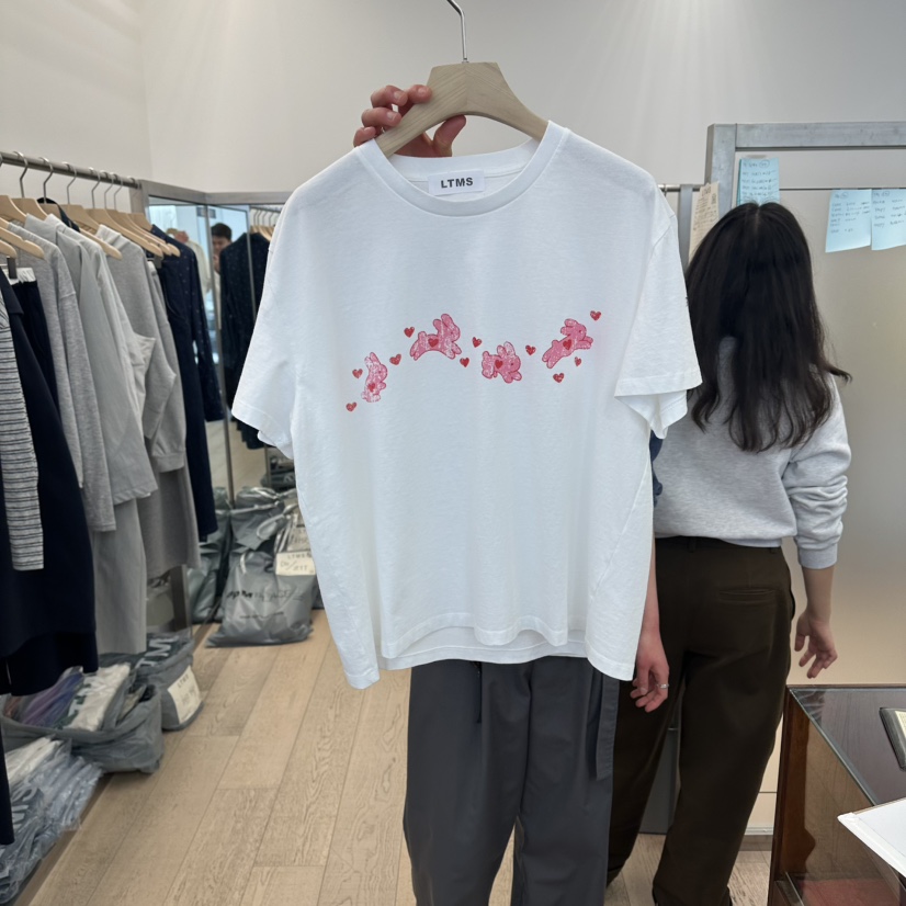 LTMS韓國直郵實拍女裝新品26春夏休閑人氣職業熱賣T恤兔子LTMST恤圖色1