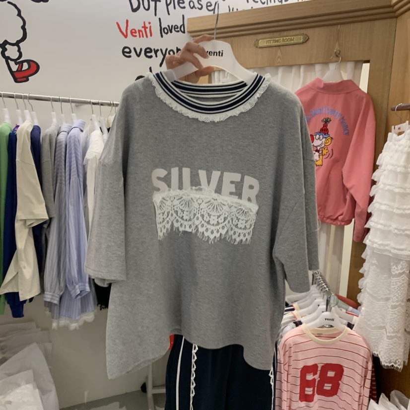 VENTI韓國直郵實拍女士新品時尚休閑人氣26春夏熱賣職業T恤VENTIT恤圖色1