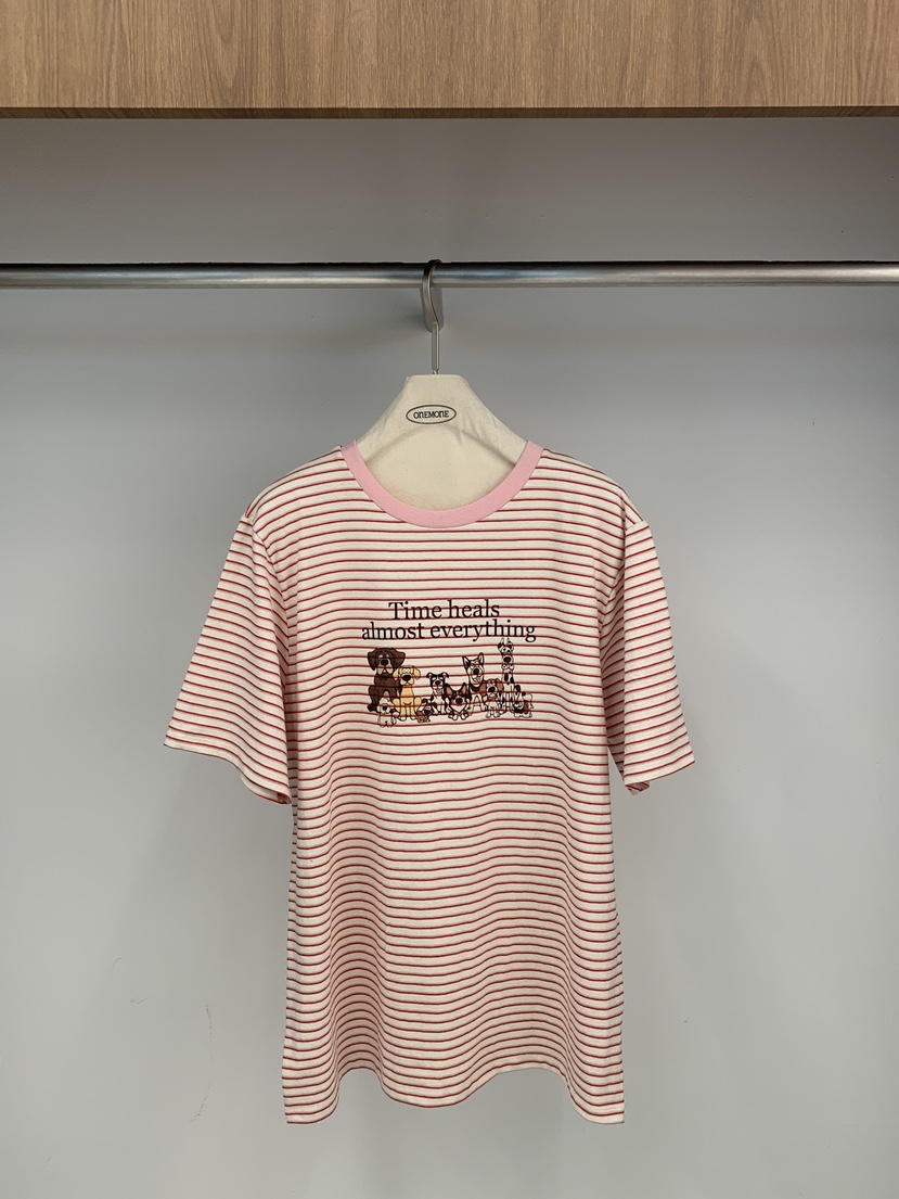 ONE MONE韓國直郵女裝新品熱賣人氣職業時尚26春夏推薦T恤ONE MONET恤圖色1