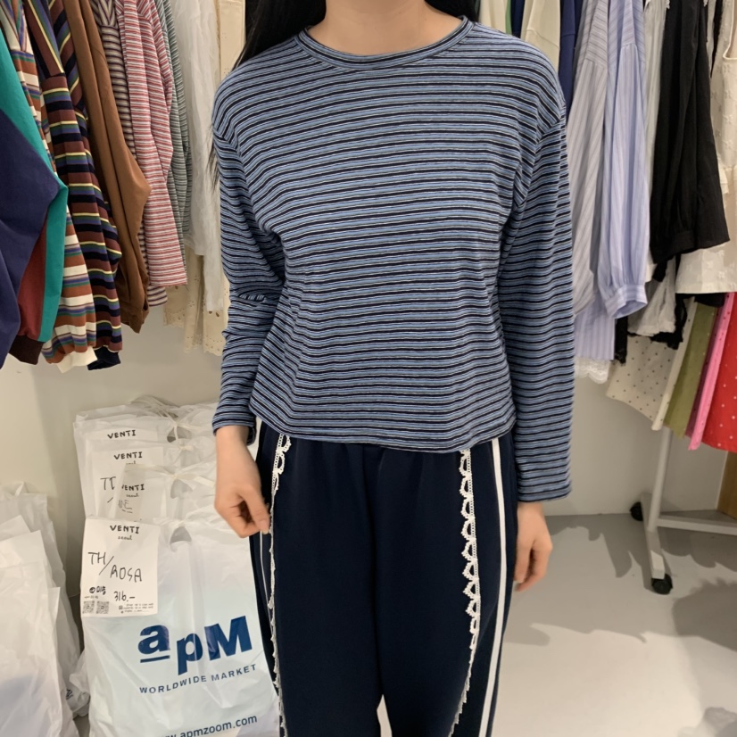 VENTI韓國直郵實拍女裝新品職業時尚休閑26春夏推薦長袖T恤VENTI長袖T恤圖色1