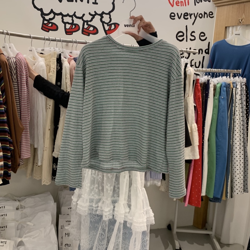 VENTI韓國直郵實拍女裝新品職業時尚休閑26春夏推薦長袖T恤VENTI長袖T恤圖色2