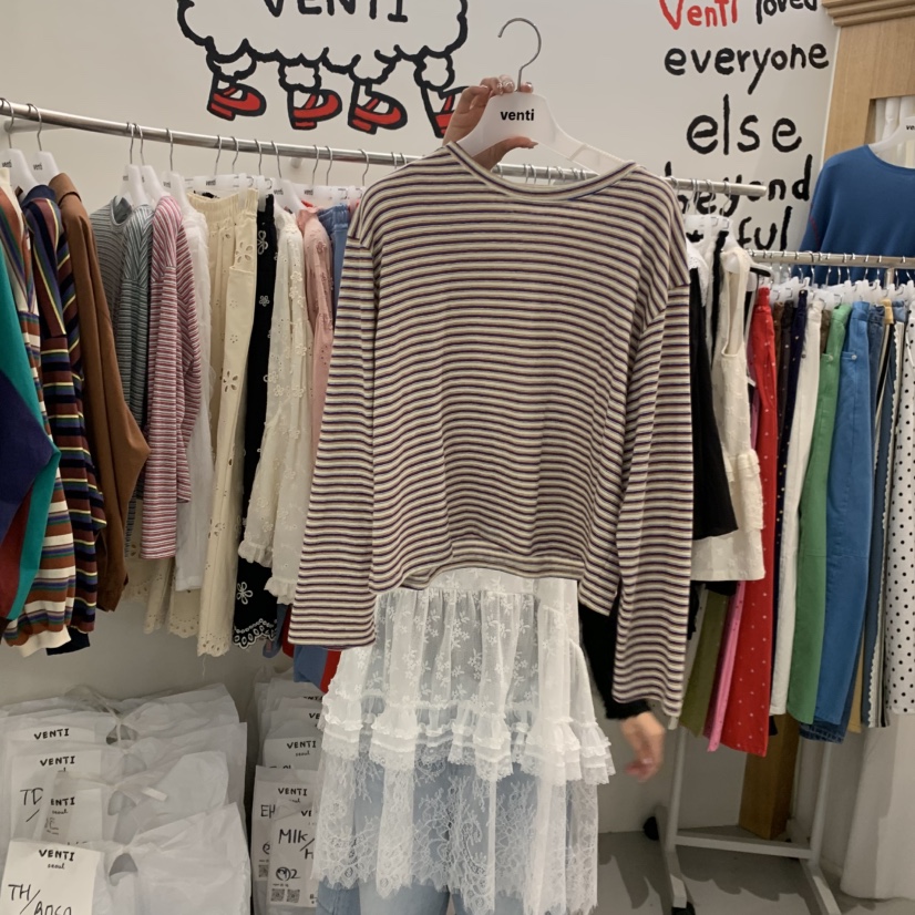 VENTI韓國直郵實拍女裝新品職業時尚休閑26春夏推薦長袖T恤VENTI長袖T恤圖色4