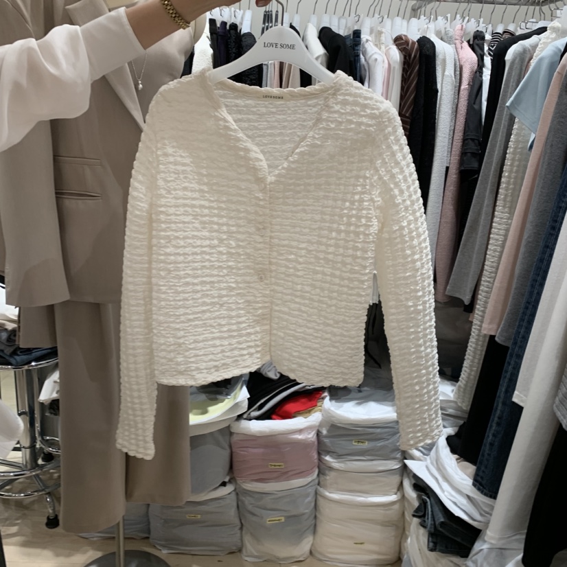 LOVE SOME韓國東大門代購女裝新款時尚休閑襯衫蕾絲衫開衫LOVE SOME襯衫/蕾絲衫圖色2