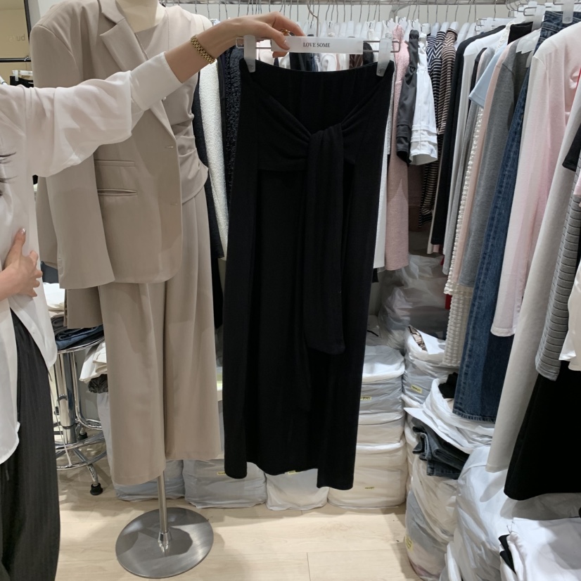 LOVE SOME韓國東大門代購女士新款人氣半身裙中短裙系帶LOVE SOME半身裙/中短裙圖色3