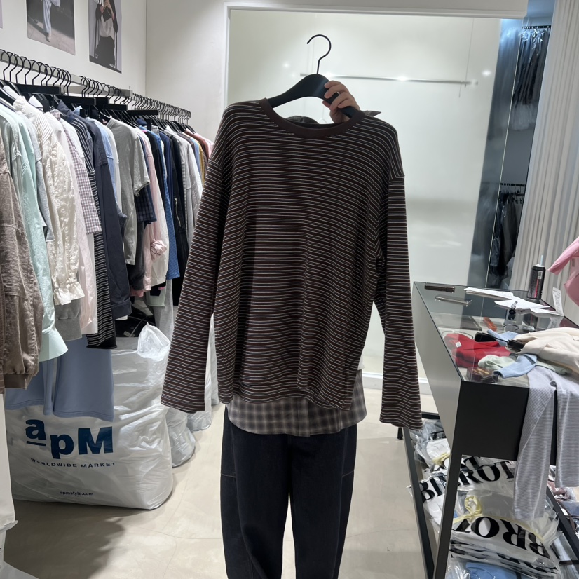 BROT韓國東大門直郵女裝新款人氣時尚推薦職業休閑長袖T恤BROT長袖T恤圖色1