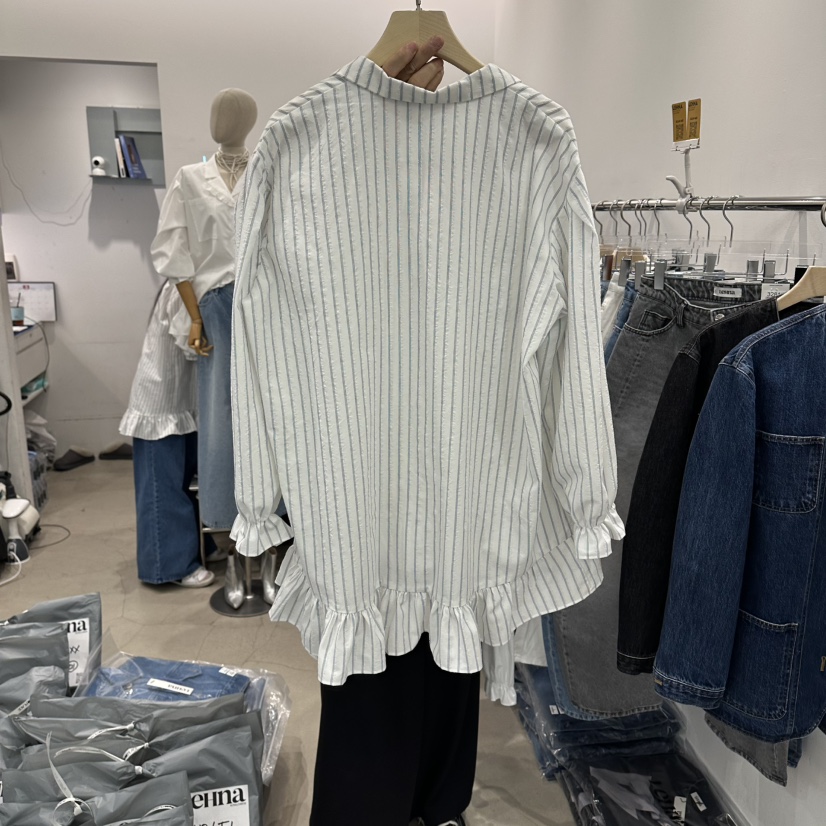 LEHNA韓國東大門代購女士新款人氣熱賣26春夏時尚襯衫蕾絲衫LEHNA襯衫/蕾絲衫